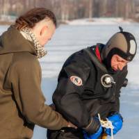 Подледные погружения на озере Спас-Каменке